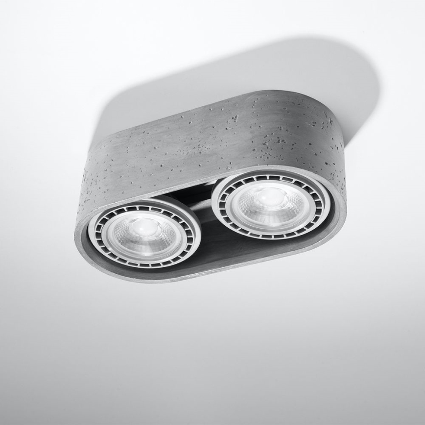 Plafonjera BASIC AR111 2xGU10/40W/230V beton