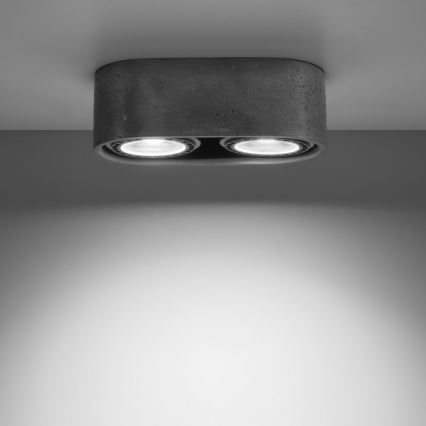 Plafonjera BASIC AR111 2xGU10/40W/230V beton