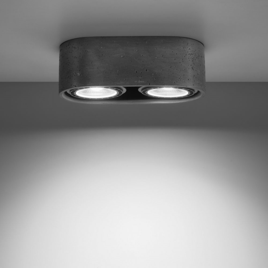 Plafonjera BASIC AR111 2xGU10/40W/230V beton