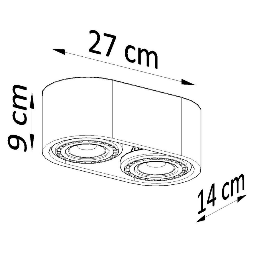 Plafonjera BASIC AR111 2xGU10/40W/230V beton