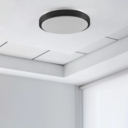 Plafonjera BENEDYKT 2xE27/20W/230V pr. 33 cm crni