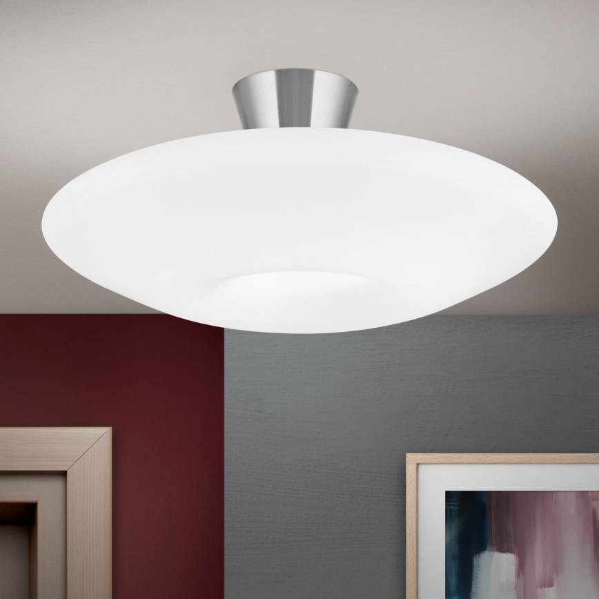 Plafonjera BLANC 2xE27/60W/230V pr. 49 cm mat krom
