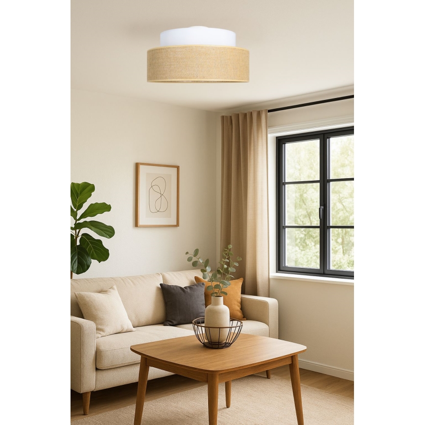 Plafonjera BOHO 1xE27/60W/230V bela/bež