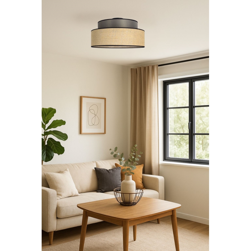Plafonjera BOHO 1xE27/60W/230V braon/bež