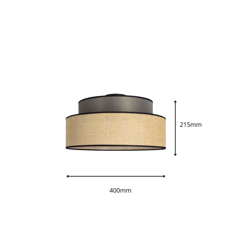 Plafonjera BOHO 1xE27/60W/230V braon/bež