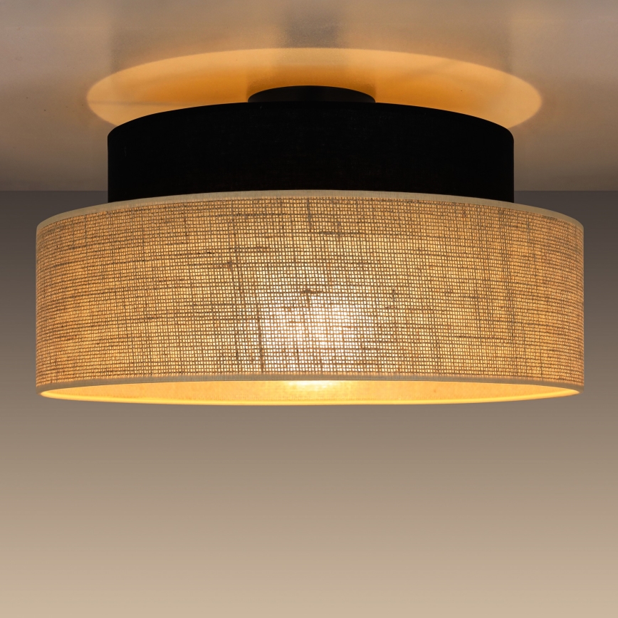 Plafonjera BOHO 1xE27/60W/230V crni/bež