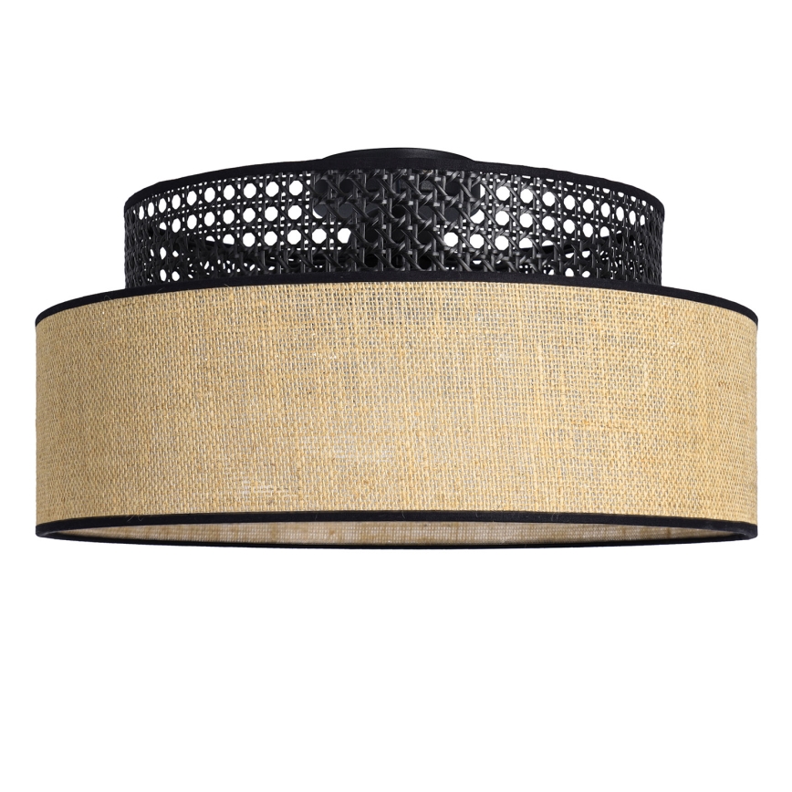 Plafonjera BOHO 1xE27/60W/230V crni/ratan