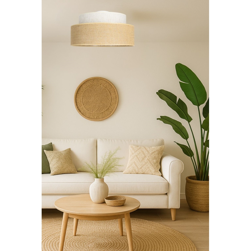 Plafonjera BOHO 1xE27/60W/230V krem/bež