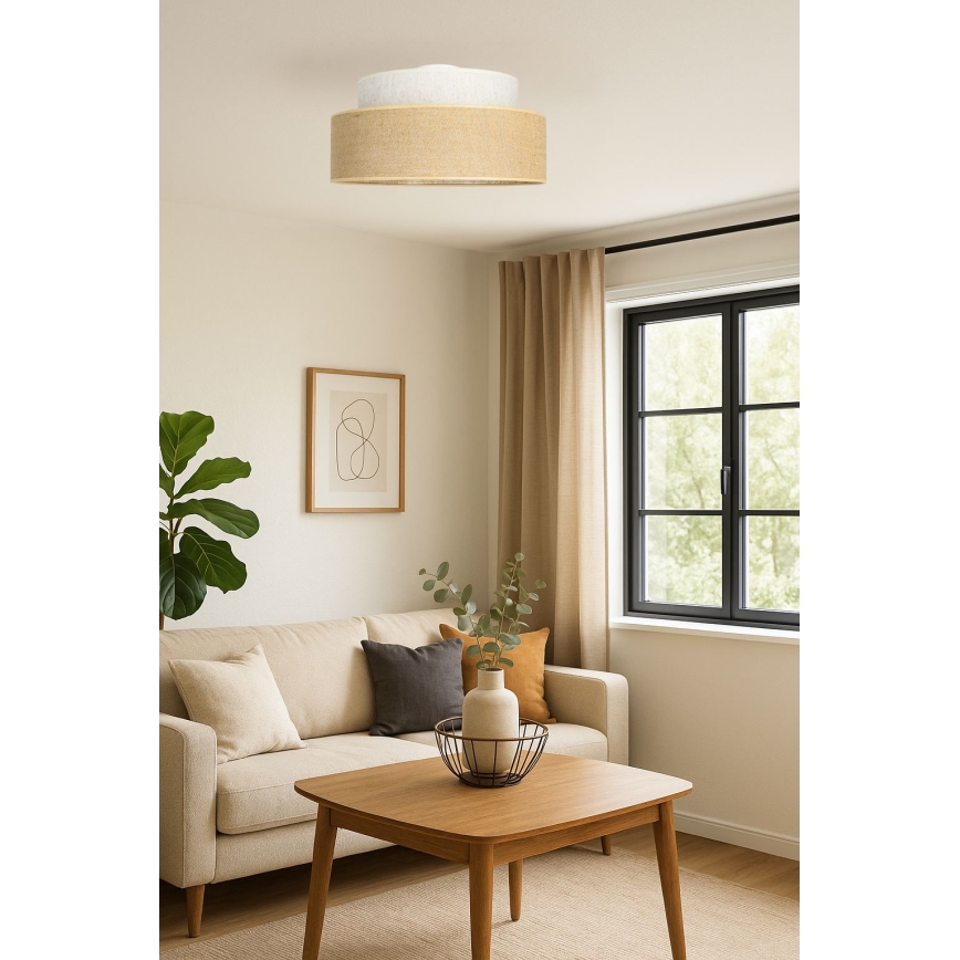 Plafonjera BOHO 1xE27/60W/230V krem/bež