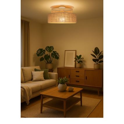Plafonjera BOHO 1xE27/60W/230V ratan