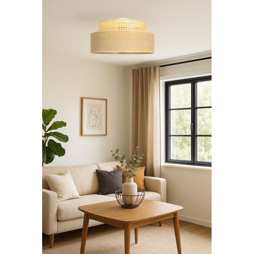 Plafonjera BOHO 1xE27/60W/230V ratan