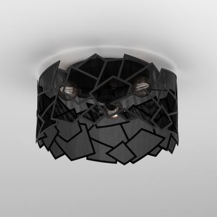 Plafonjera CAMO 3xE27/15W/230V crni