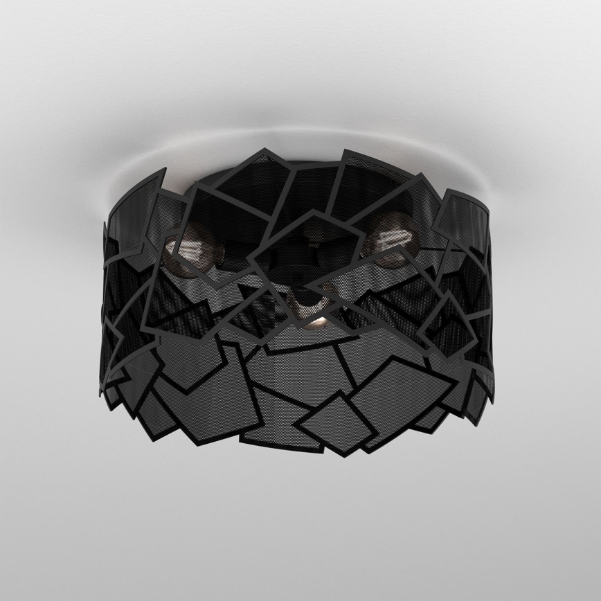Plafonjera CAMO 3xE27/15W/230V crni