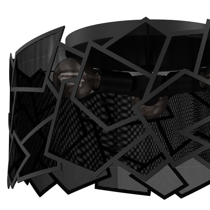 Plafonjera CAMO 3xE27/15W/230V crni