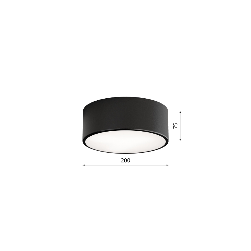 Plafonjera CLEO 1xE27/24W/230V pr. 20 cm crni