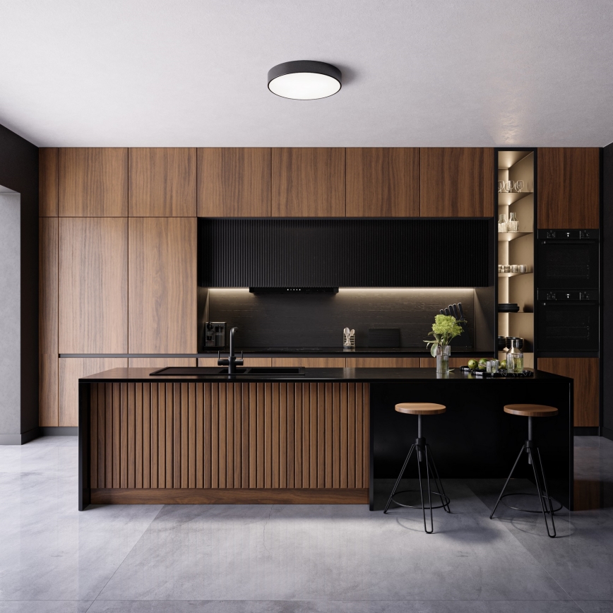 Plafonjera CLEO 3xE27/24W/230V pr. 40 cm crni