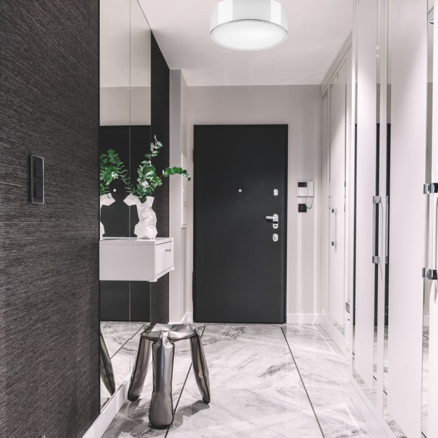 Plafonjera DANTE 1xE27/60W/230V pr. 26 cm sjajni krom