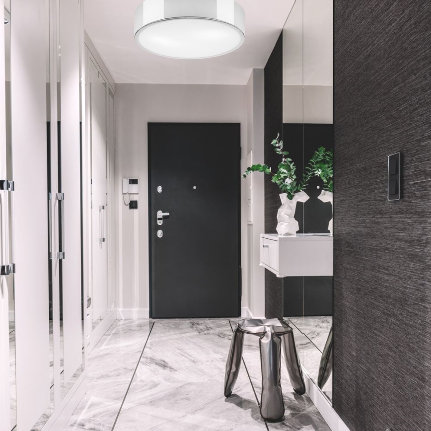 Plafonjera DANTE 2xE27/60W/230V pr. 36 cm sjajni krom