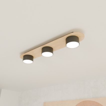 Plafonjera DIAZ 3xGX53/12W/230V crni/braon