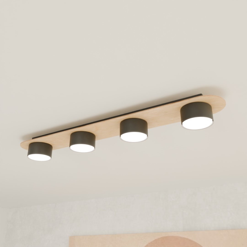 Plafonjera DIAZ 4xGX53/12W/230V crni/braon
