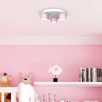 Plafonjera DIXIE 3xGX53/11W/230V roze