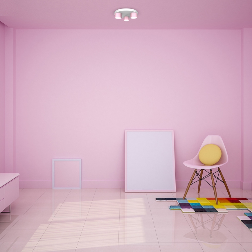 Plafonjera DIXIE 3xGX53/11W/230V roze