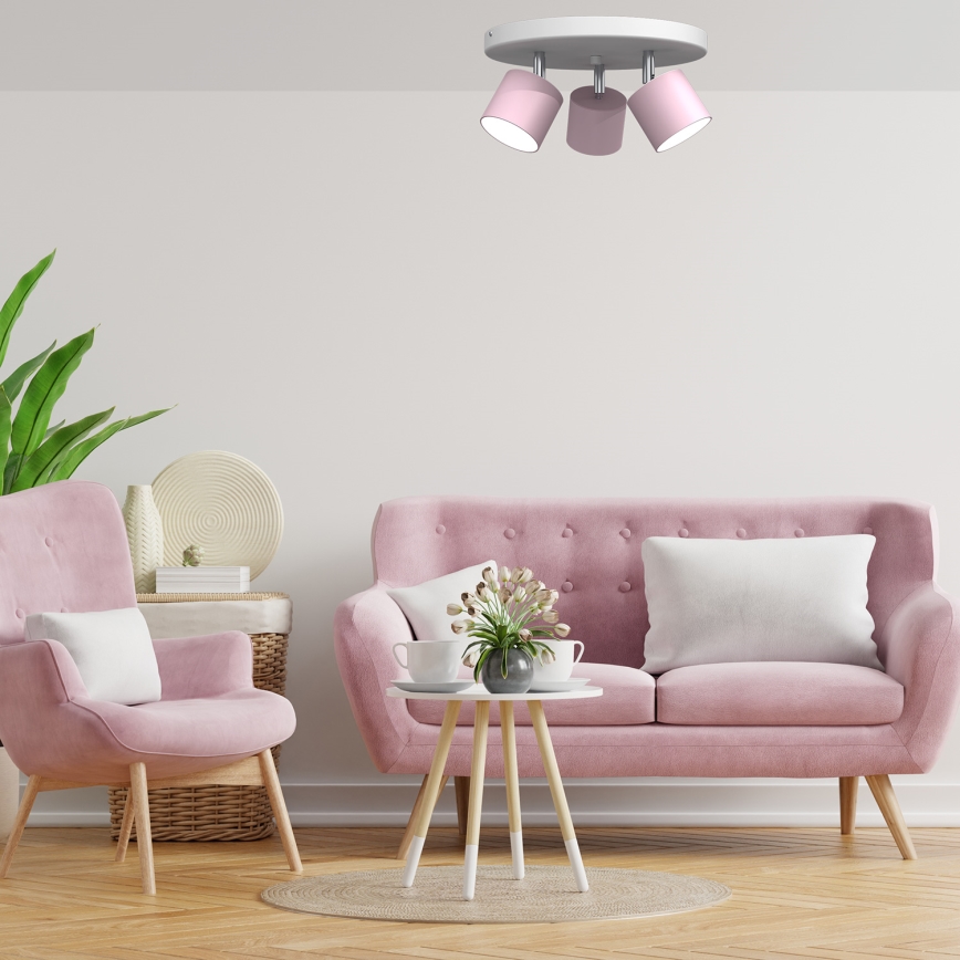 Plafonjera DIXIE 3xGX53/11W/230V roze