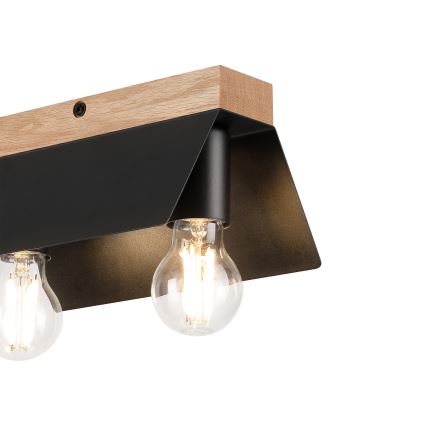 Plafonjera ESME 2xE27/15W/230V crni/hrast