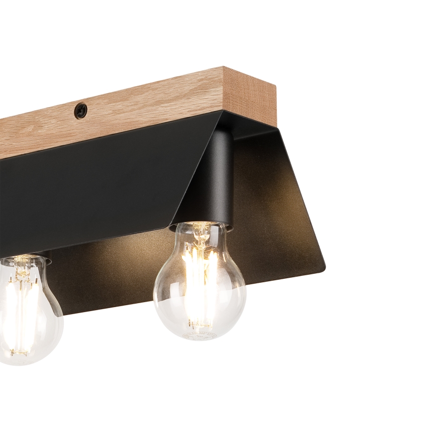 Plafonjera ESME 2xE27/15W/230V crni/hrast