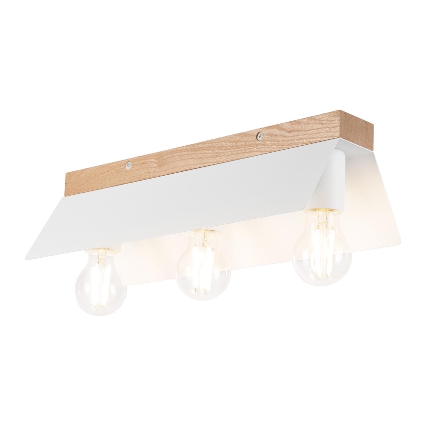 Plafonjera ESME 3xE27/15W/230V bela/hrast