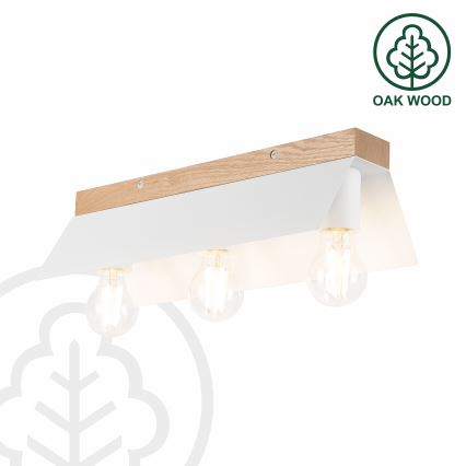 Plafonjera ESME 3xE27/15W/230V bela/hrast
