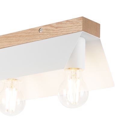 Plafonjera ESME 3xE27/15W/230V bela/hrast