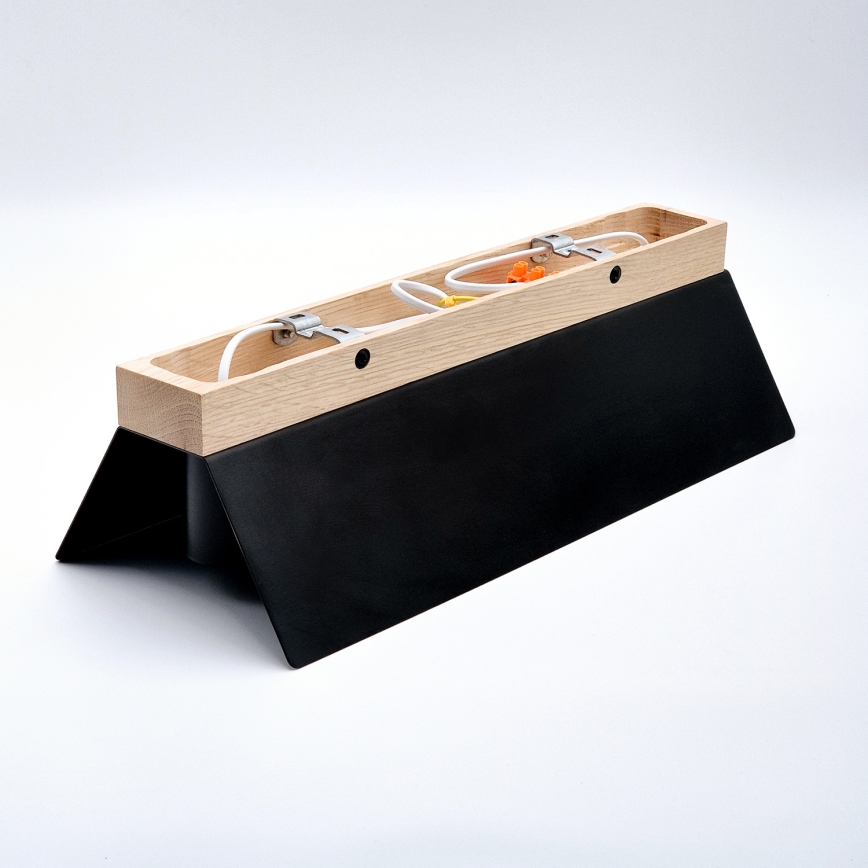 Plafonjera ESME 3xE27/15W/230V crni/hrast
