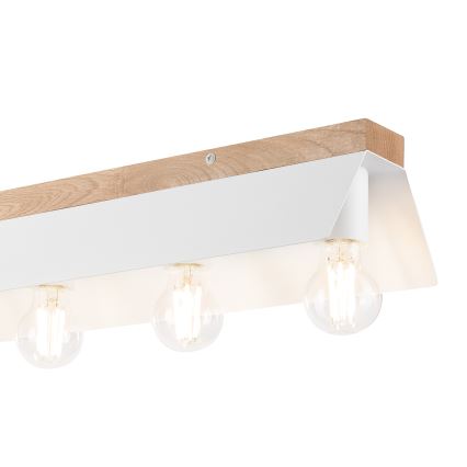 Plafonjera ESME 5xE27/15W/230V bela/hrast