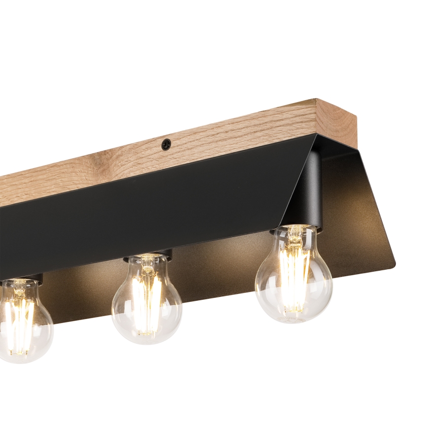 Plafonjera ESME 5xE27/15W/230V crni/hrast