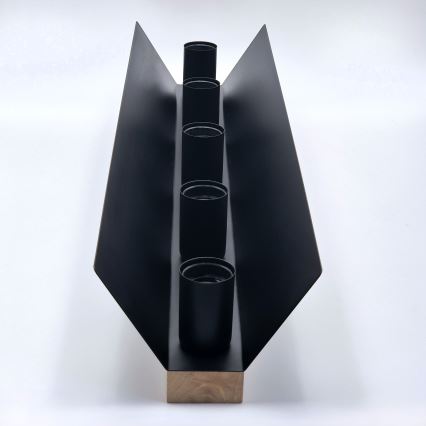 Plafonjera ESME 5xE27/15W/230V crni/hrast
