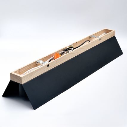 Plafonjera ESME 5xE27/15W/230V crni/hrast
