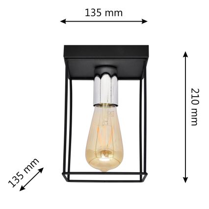 Plafonjera FINN 1xE27/15W/230V crni/sjajni krom