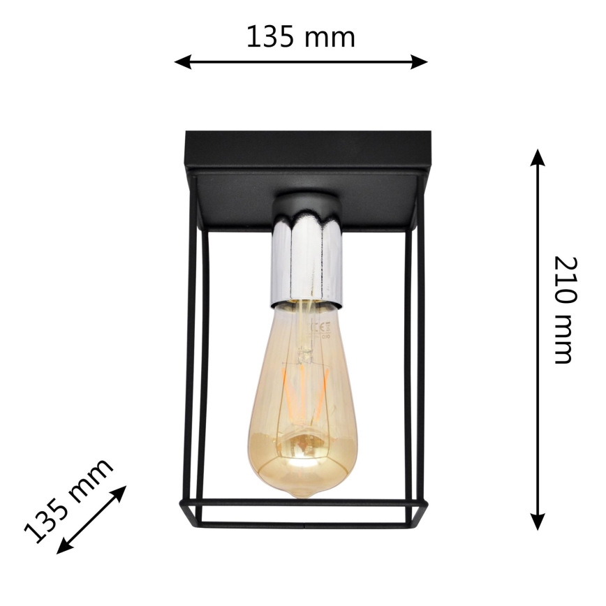 Plafonjera FINN 1xE27/15W/230V crni/sjajni krom