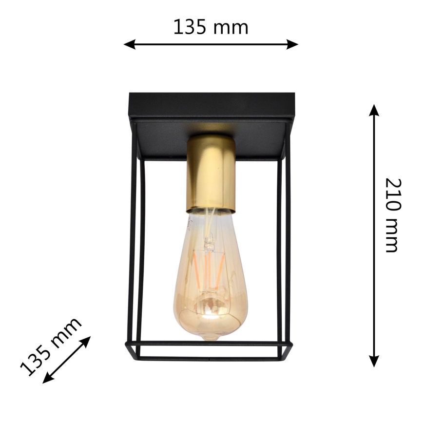 Plafonjera FINN 1xE27/15W/230V crni/zl.