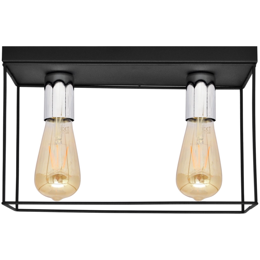 Plafonjera FINN 2xE27/15W/230V crni/sjajni krom