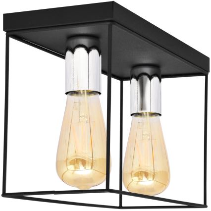Plafonjera FINN 2xE27/15W/230V crni/sjajni krom