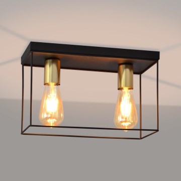 Plafonjera FINN 2xE27/15W/230V crni/zl.