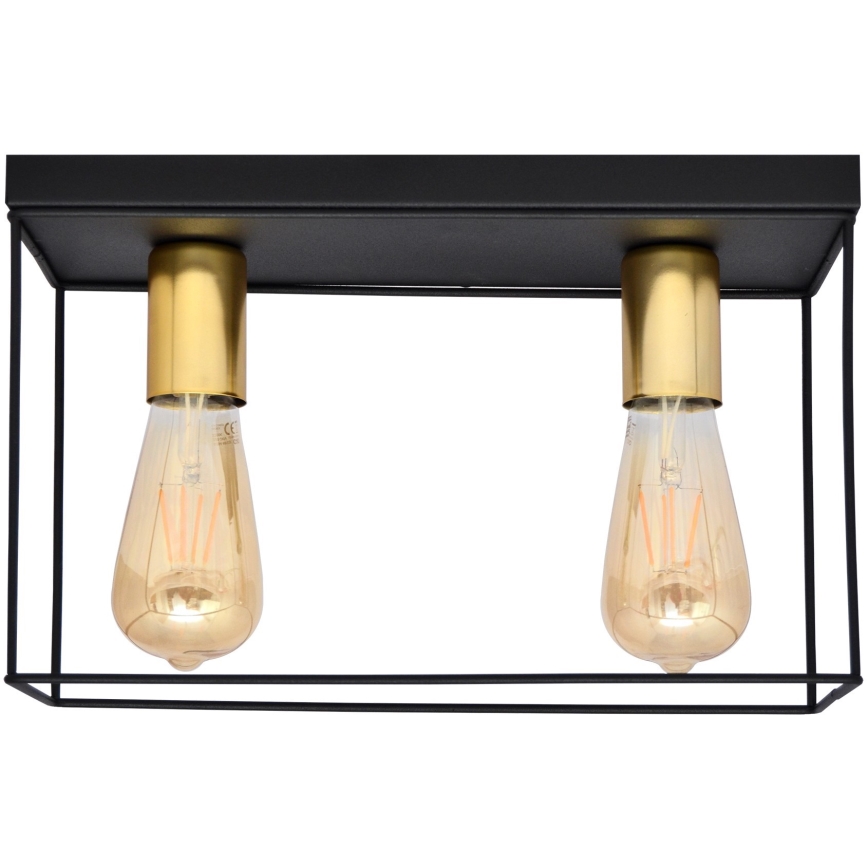 Plafonjera FINN 2xE27/15W/230V crni/zl.