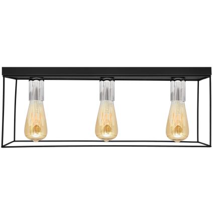 Plafonjera FINN 3xE27/15W/230V crni/sjajni krom