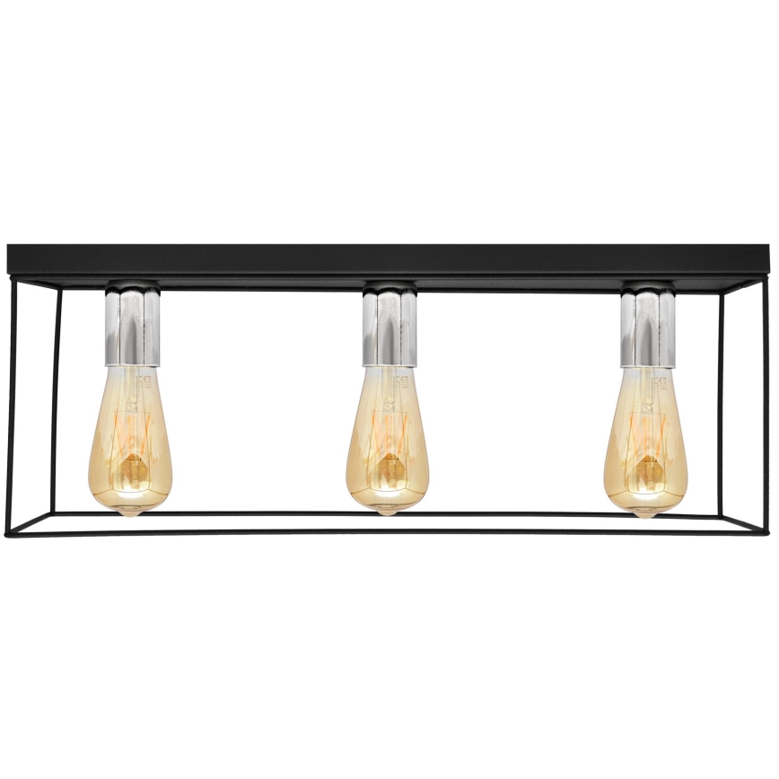 Plafonjera FINN 3xE27/15W/230V crni/sjajni krom