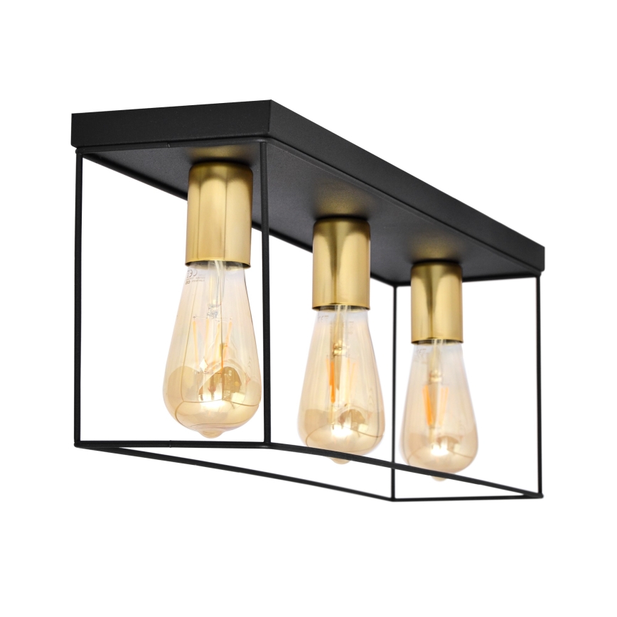 Plafonjera FINN 3xE27/15W/230V crni/zl.