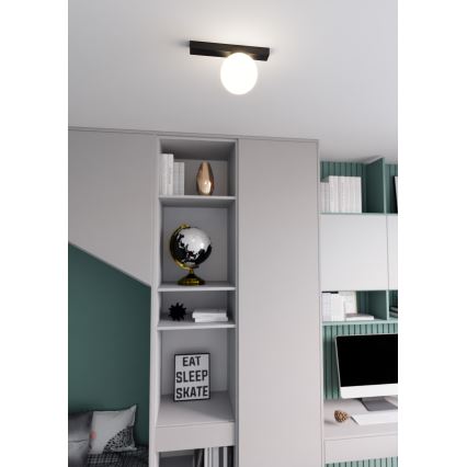 Plafonjera FIT 1xE14/10W/230V crni/bela