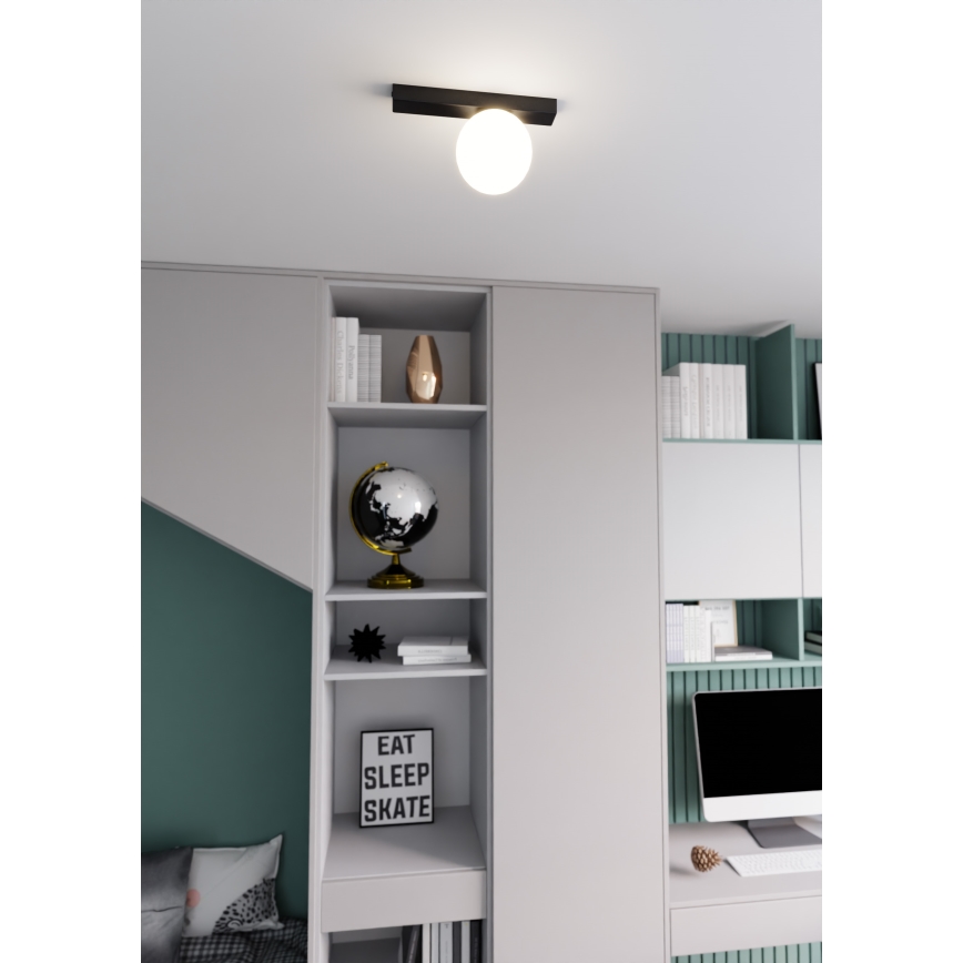 Plafonjera FIT 1xE14/10W/230V crni/bela
