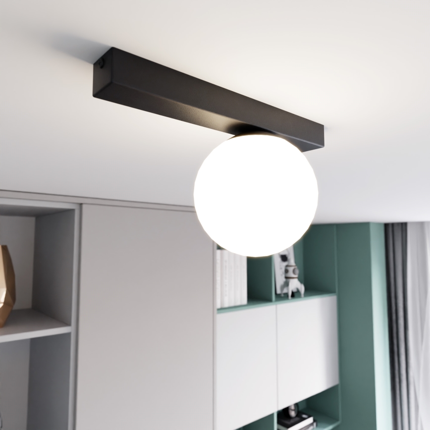 Plafonjera FIT 1xE14/10W/230V crni/bela